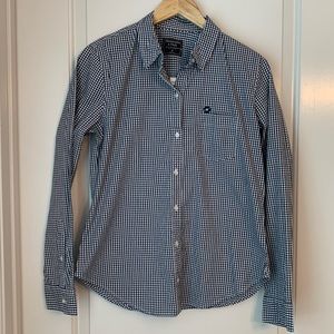Abercrombie & Fitch Classic Poplin Shirt in Navy Gingham Check